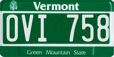 VT license plate OVI758
