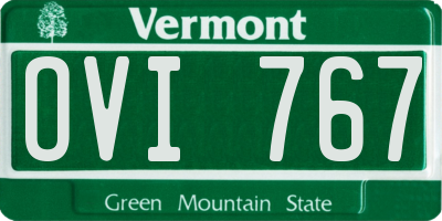 VT license plate OVI767