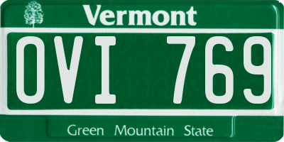 VT license plate OVI769
