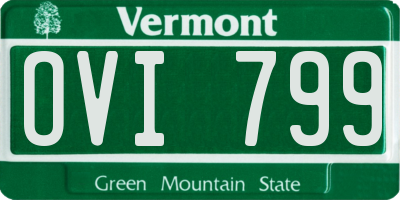 VT license plate OVI799
