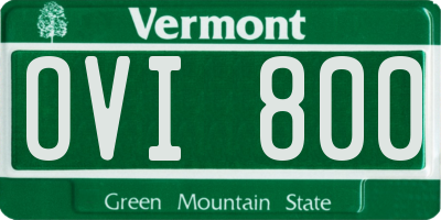 VT license plate OVI800