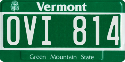 VT license plate OVI814