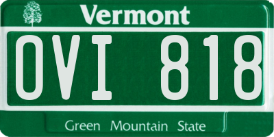 VT license plate OVI818