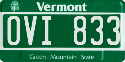 VT license plate OVI833