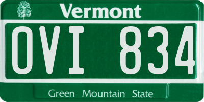 VT license plate OVI834