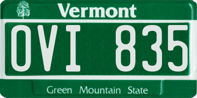 VT license plate OVI835