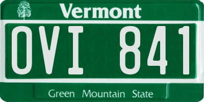 VT license plate OVI841