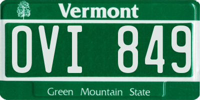 VT license plate OVI849