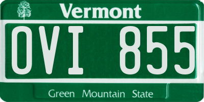 VT license plate OVI855
