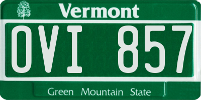 VT license plate OVI857