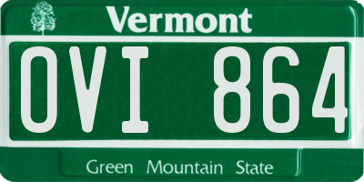 VT license plate OVI864