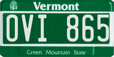 VT license plate OVI865