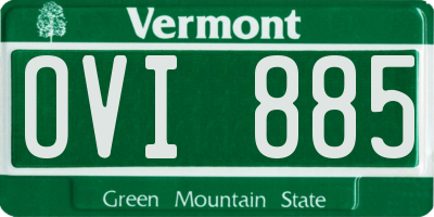 VT license plate OVI885