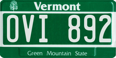 VT license plate OVI892