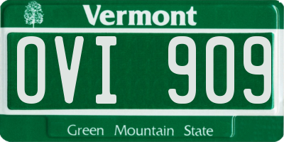 VT license plate OVI909