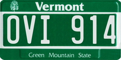 VT license plate OVI914