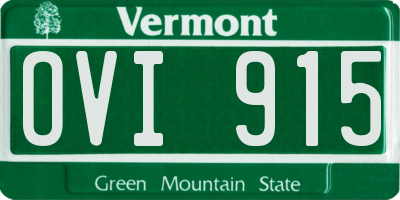 VT license plate OVI915