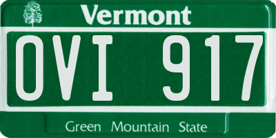 VT license plate OVI917