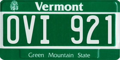 VT license plate OVI921
