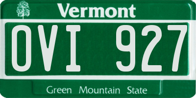 VT license plate OVI927