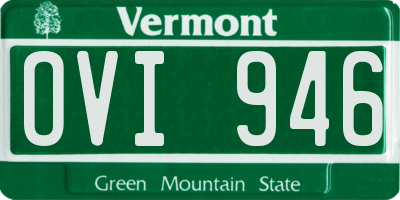 VT license plate OVI946