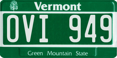 VT license plate OVI949