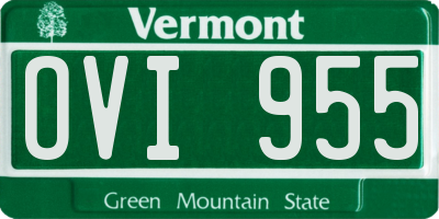 VT license plate OVI955