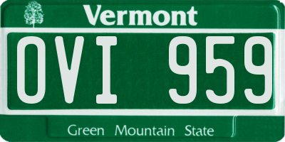 VT license plate OVI959
