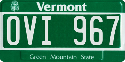 VT license plate OVI967