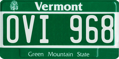VT license plate OVI968