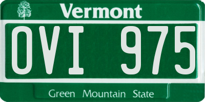 VT license plate OVI975