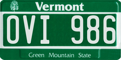 VT license plate OVI986
