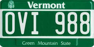 VT license plate OVI988