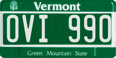 VT license plate OVI990