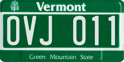 VT license plate OVJ011