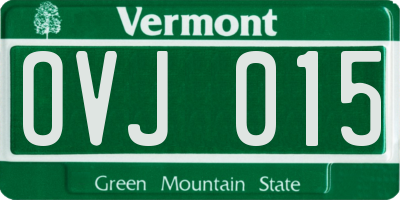 VT license plate OVJ015