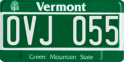 VT license plate OVJ055