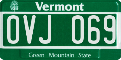 VT license plate OVJ069