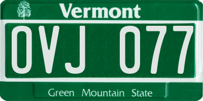 VT license plate OVJ077