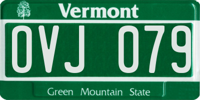 VT license plate OVJ079