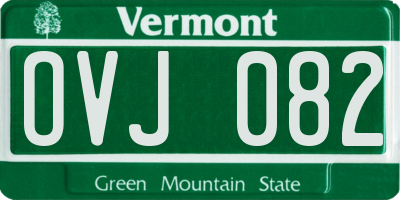 VT license plate OVJ082