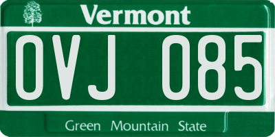VT license plate OVJ085