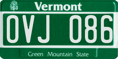 VT license plate OVJ086