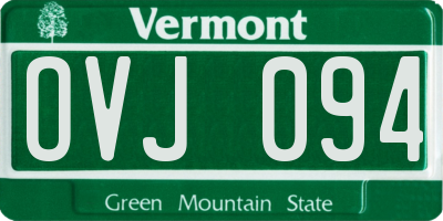 VT license plate OVJ094