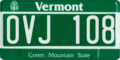 VT license plate OVJ108