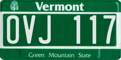 VT license plate OVJ117