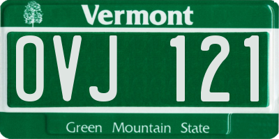 VT license plate OVJ121