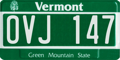 VT license plate OVJ147