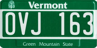 VT license plate OVJ163