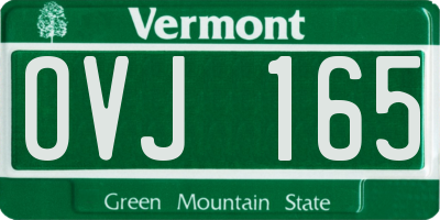 VT license plate OVJ165